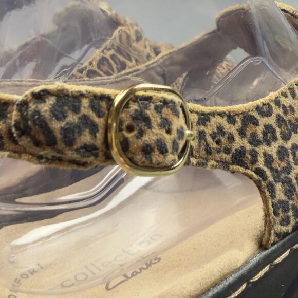 Clarks Leopard Print Slingback Sandals 6 XW Comfort - Picture 6 of 10